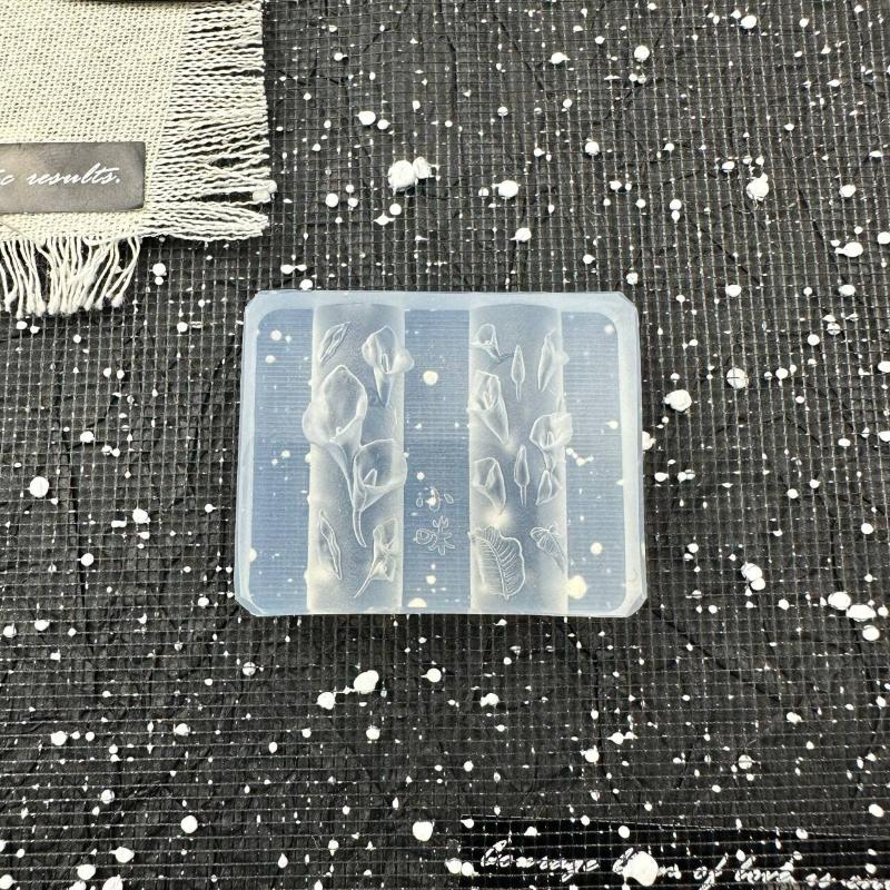 Flower Silk Ribbon Butterfly 3D Silicone Nail Mold Transparent Relief Nail Template Diy Nail Art Decoration Manicure Design Tool