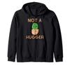 Not A Hugger Introvert Gifts Funny Cactus Distressed Zip Hoodie