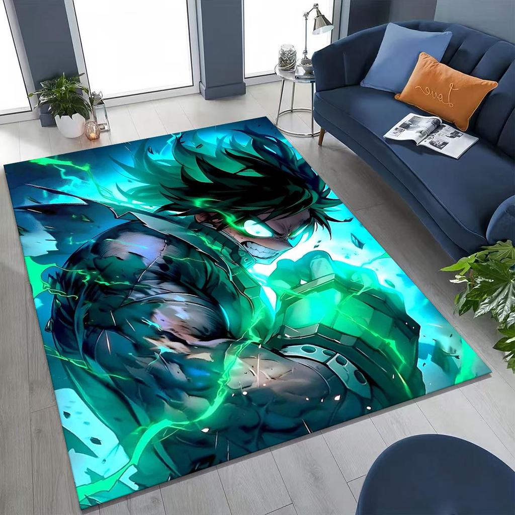 Anime My Hero Academia Deku Katsuki Kreslený koberec do ložnice obývacího pokoje na pohovku domů rohožka dekorace, dětská protiskluzová podložka na hraní