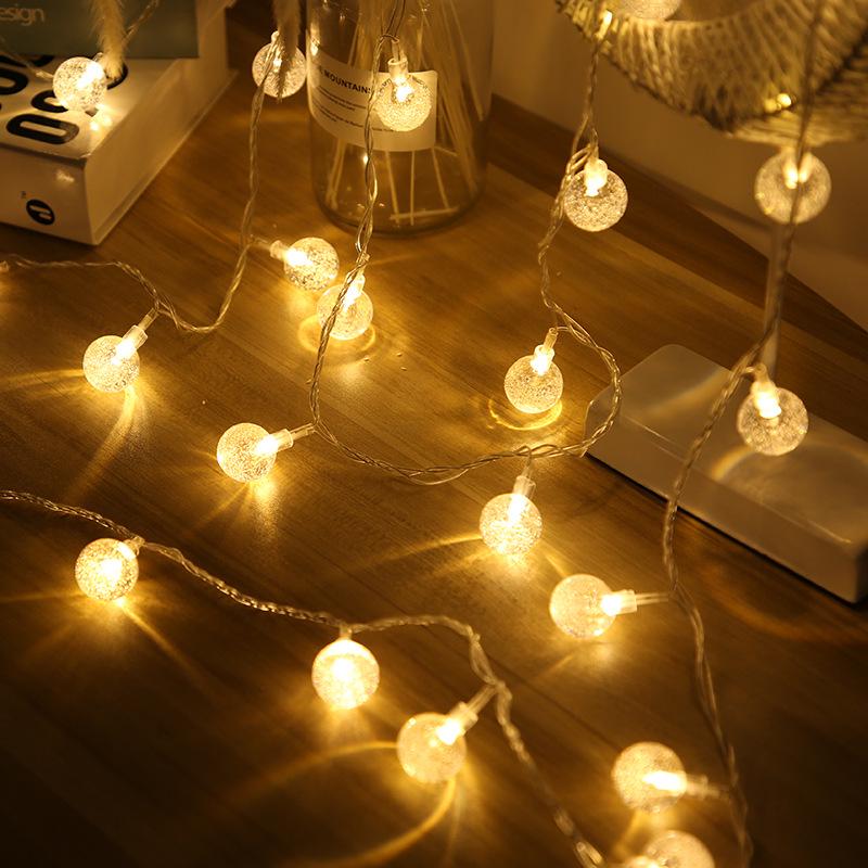 LED Bubble Ball String Lights - Transparent Crystal Round Balls for Christmas Tree and Festival Decor