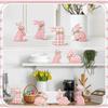 Easter Bunny Table Sign 6 Pieces Bunny Shaped Wood Rustic Decoration Table Centerpieces Spring Ornament For Shelf Mantel Pa Rty
