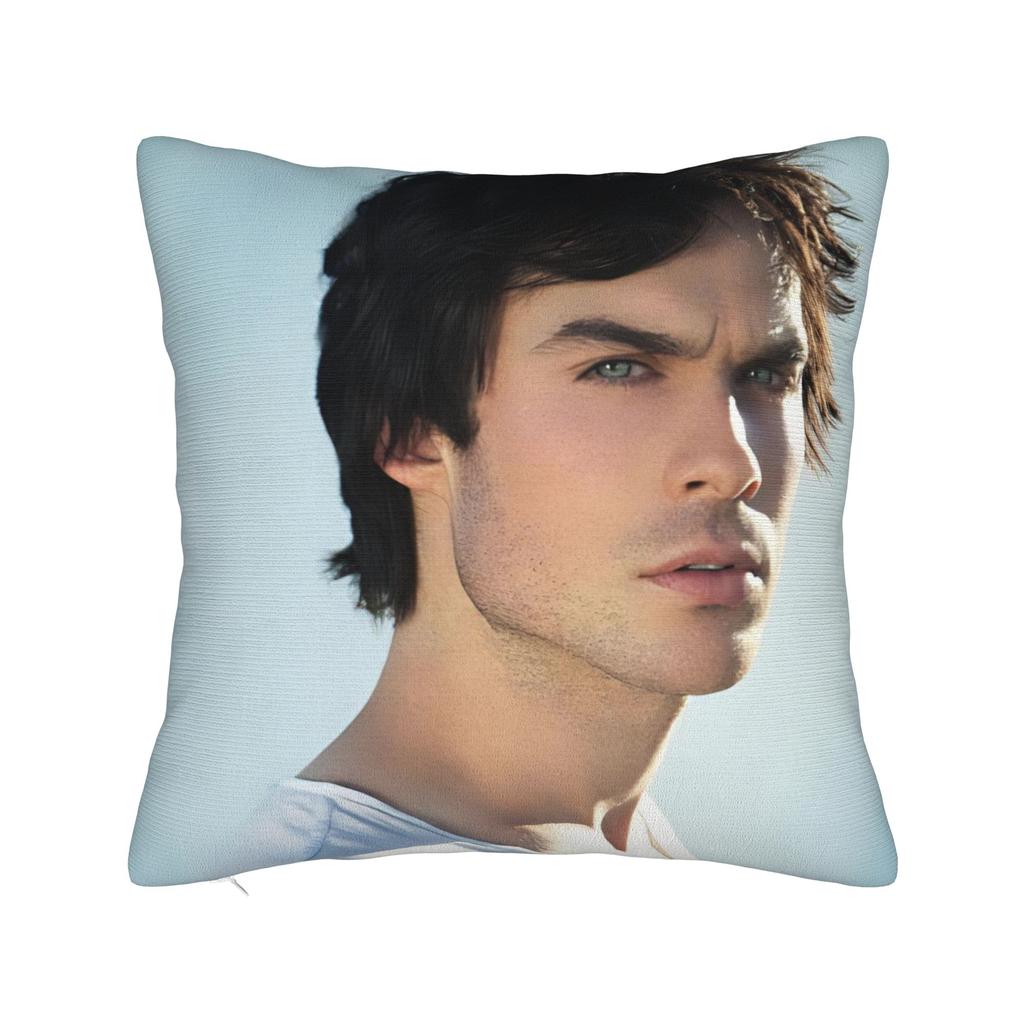 Ian Somerhalder Pillowcase Printed Polyester Cushion Cover Decorations Damon Salvatore Cat Throw Pillow Case Cover