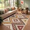 Dark Blue Geometric Pattern Carpet Rug Mat Home Decoration Abstract Square Line Design Modern Style Navy Blue Floor Mat