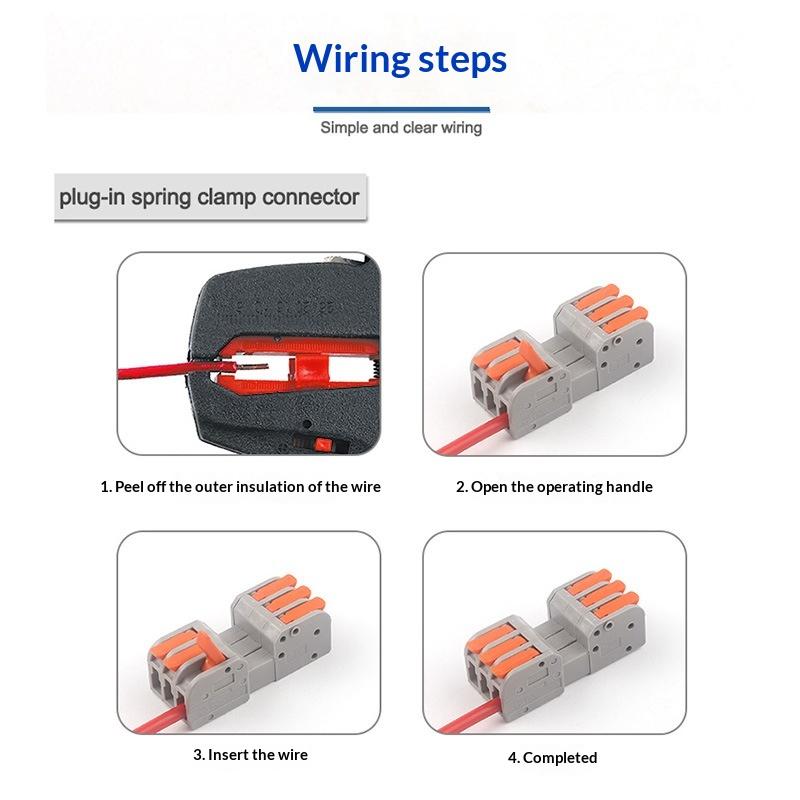 2/4 Pezzi Morsettiera a Innesto per Connettori a Capocorda Mini Connettori Rapidi per Fili Connettori Elettrici Universali Compatti