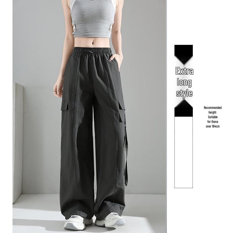 Women's High Waist Purple Parachute Jumpsuit - 2025 Loose Fit, Quick-Dry Ice Silk Hiking Pants
