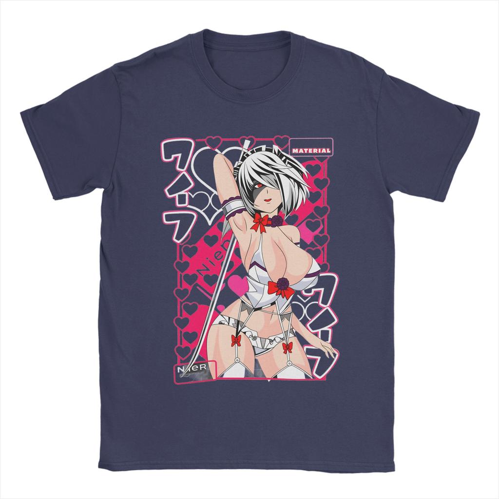 YoRHa 2B Anime Game Fans Art T Shirt Summer Harajuku T Shirts Unisexs 100 Cotton ONeck 4XL 5XL 6XL Tees Short Sleeve Tshirt