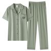 Pajamas Ladies Summer Cotton Short Sleeve Trousers Summer Women's Cotton Thin New Year's Half Sleeve Loungewear