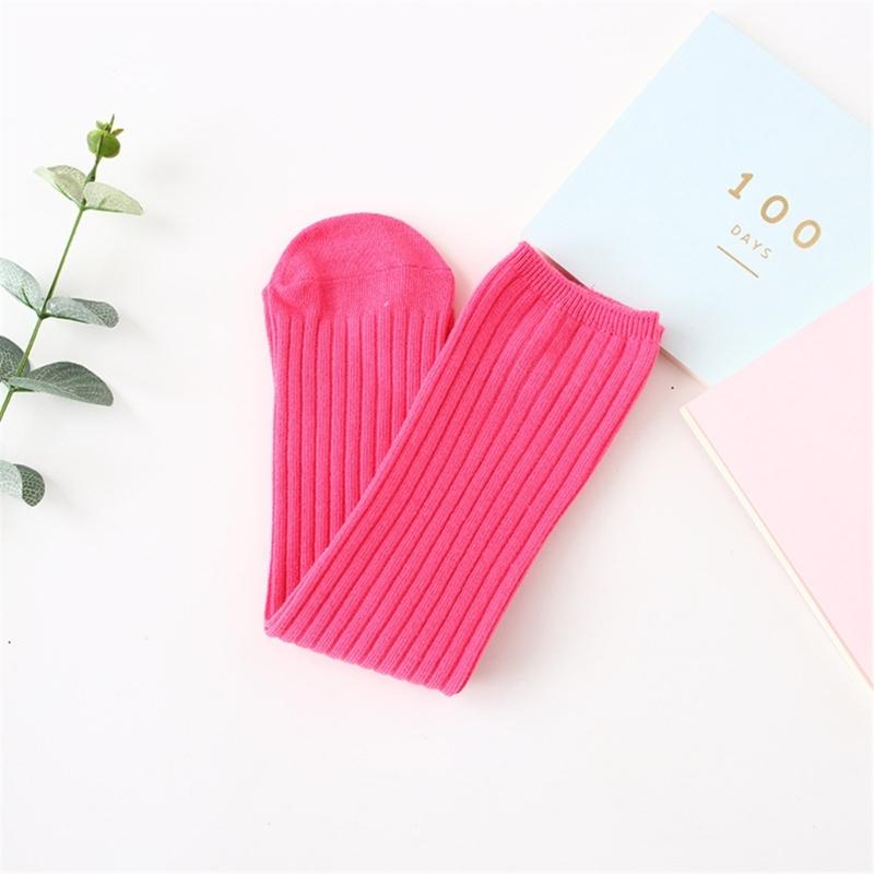 Atmungsaktive Baumwollstrümpfe für Mädchen Kleinkind Bonbonfarbe Überknie-Socken Frotteeschlingen-Socken für Herbst Frühling