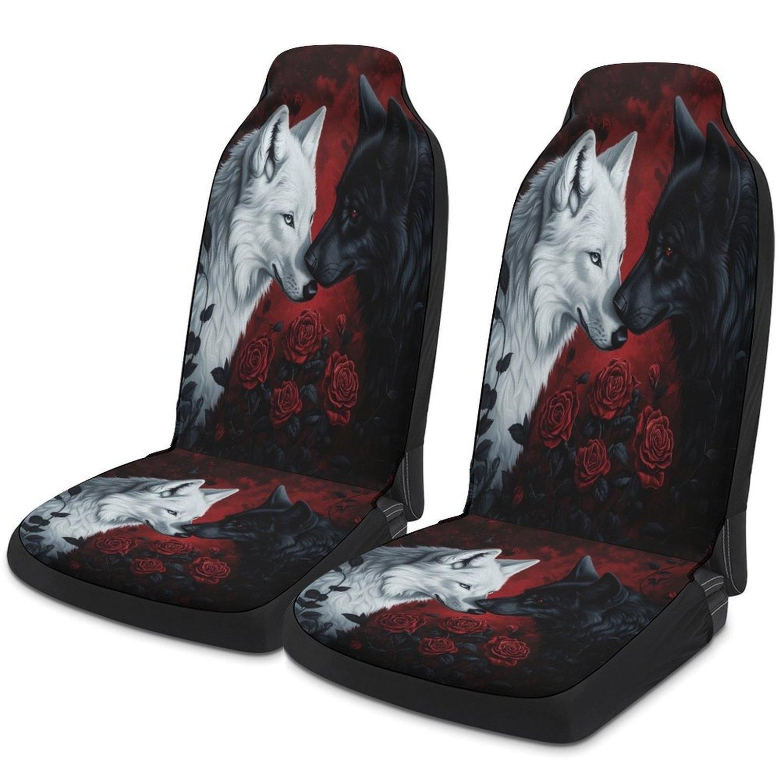 Wolf And Roses Designed Car Seat