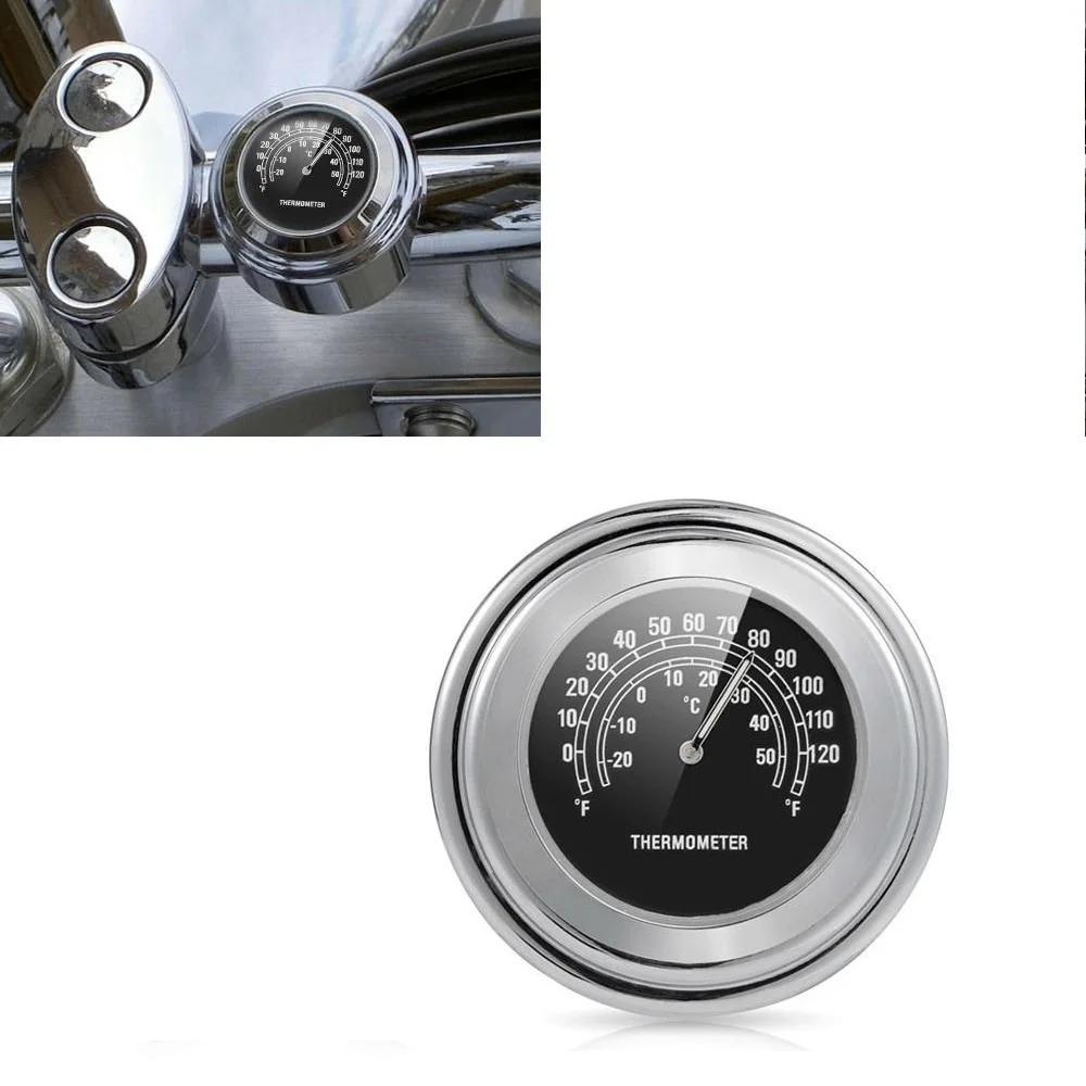 

1/2 шт. 22-25 мм часы-термометр для руля мотоцикла светящийся водонепроницаемый циферблат крепление на руль мотоцикла для Yamaha Kawasaki и т. д.