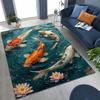 Luxurious Lucky Koi Fish Yin Yang Carp Cartoon Rug for Bedroom Living Room Sofa Home Doormat Decor,Large Kids Non-slip Floor Mat