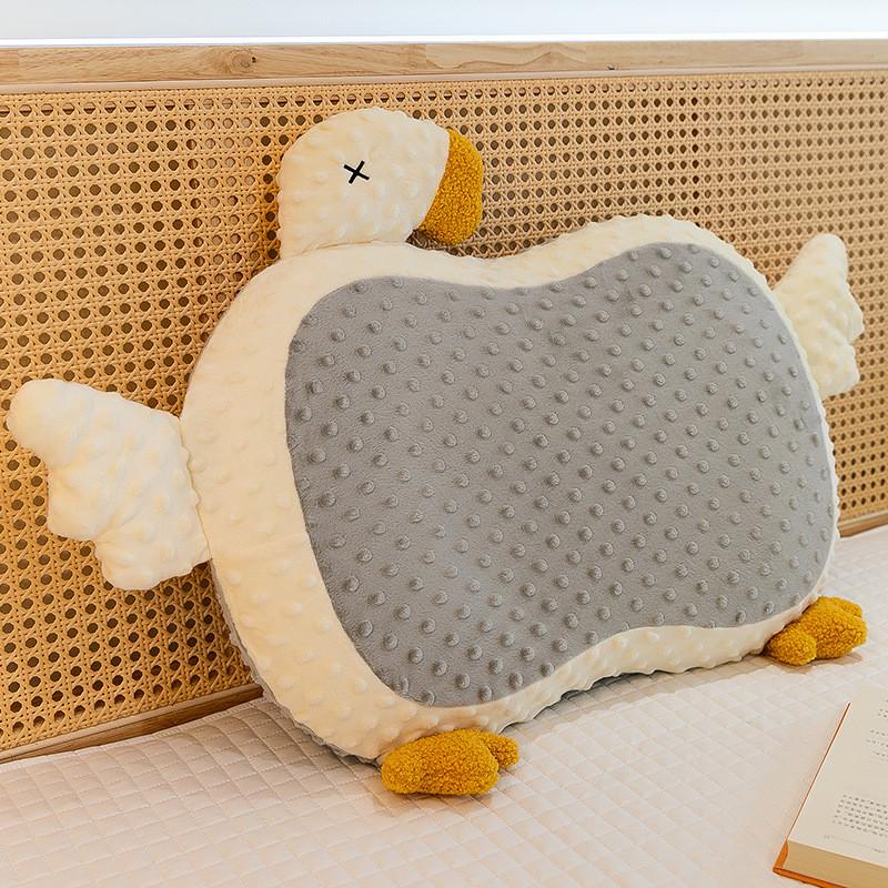 Adorable Summer Ice Silk Plush Goose Pillow Soft Support Cushion For Kids And Office