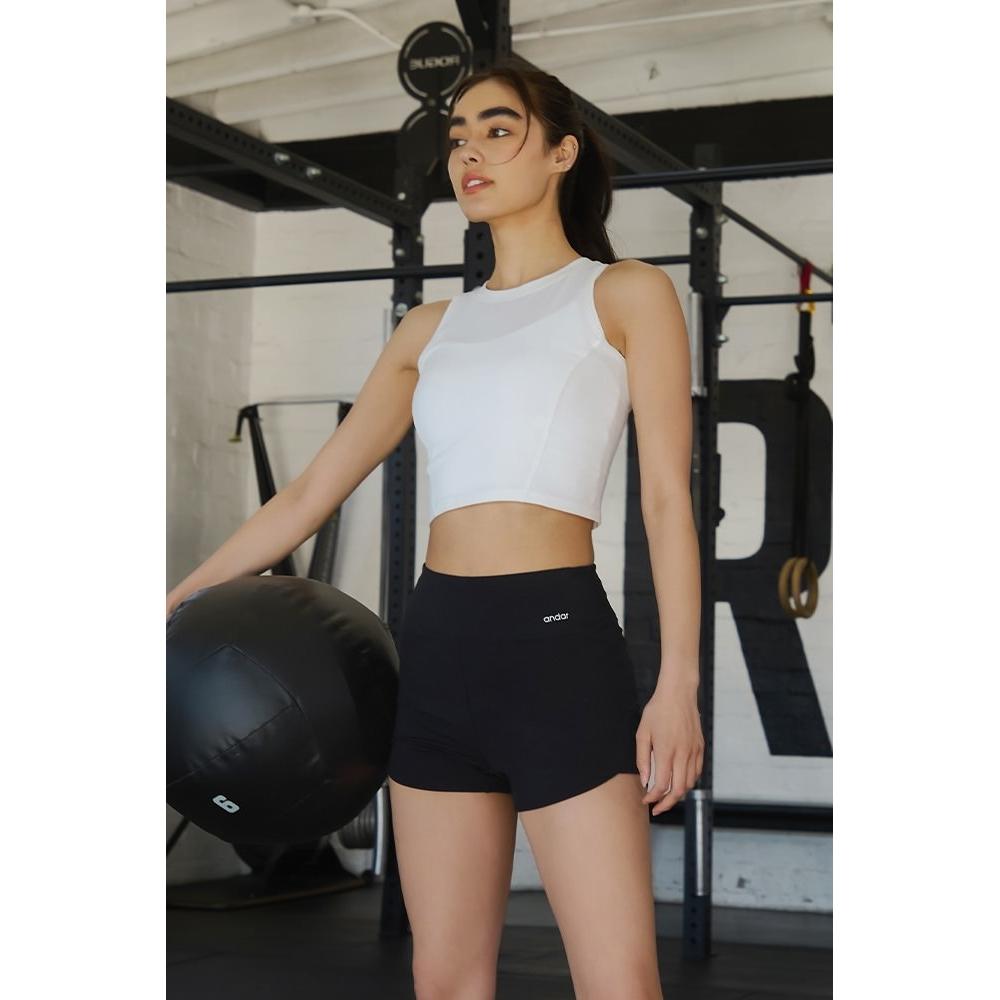 

Andar Airy Fit Slim Fit Sleeveless Crop Tee