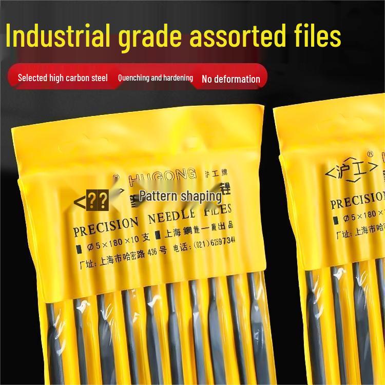 Diamond-Coated Assorted Woodworking and Metal Files Set: Flat, Half-Round, Triangular Shaping Tools