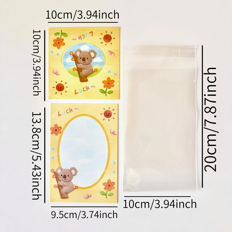 Original Cartoon Animal Head Greeting Card Set with Pull-Out Packaging for Creative Gift Wrapping