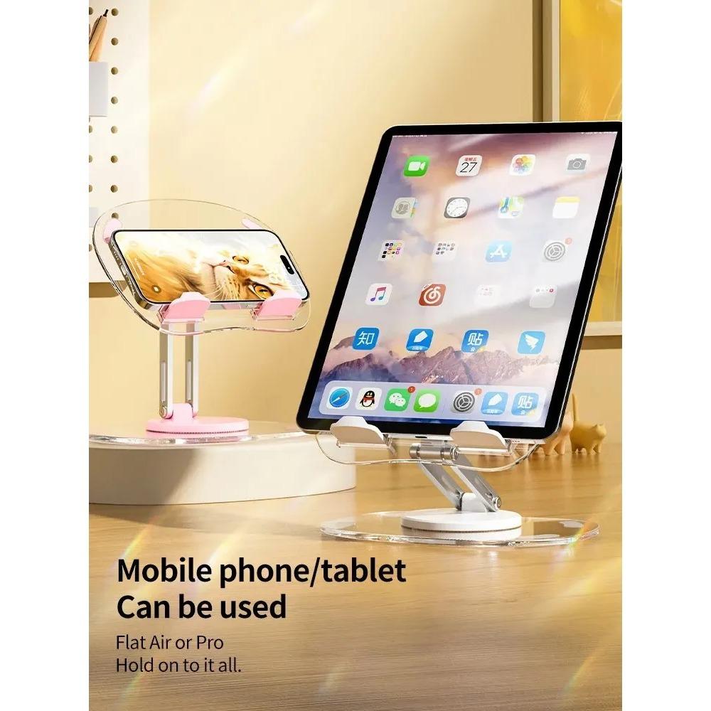 1PC 360° Rotating Mobile Phone Stand Multi-Functional Flat Support Stand Retractable Mobile Phone Stand Desktop