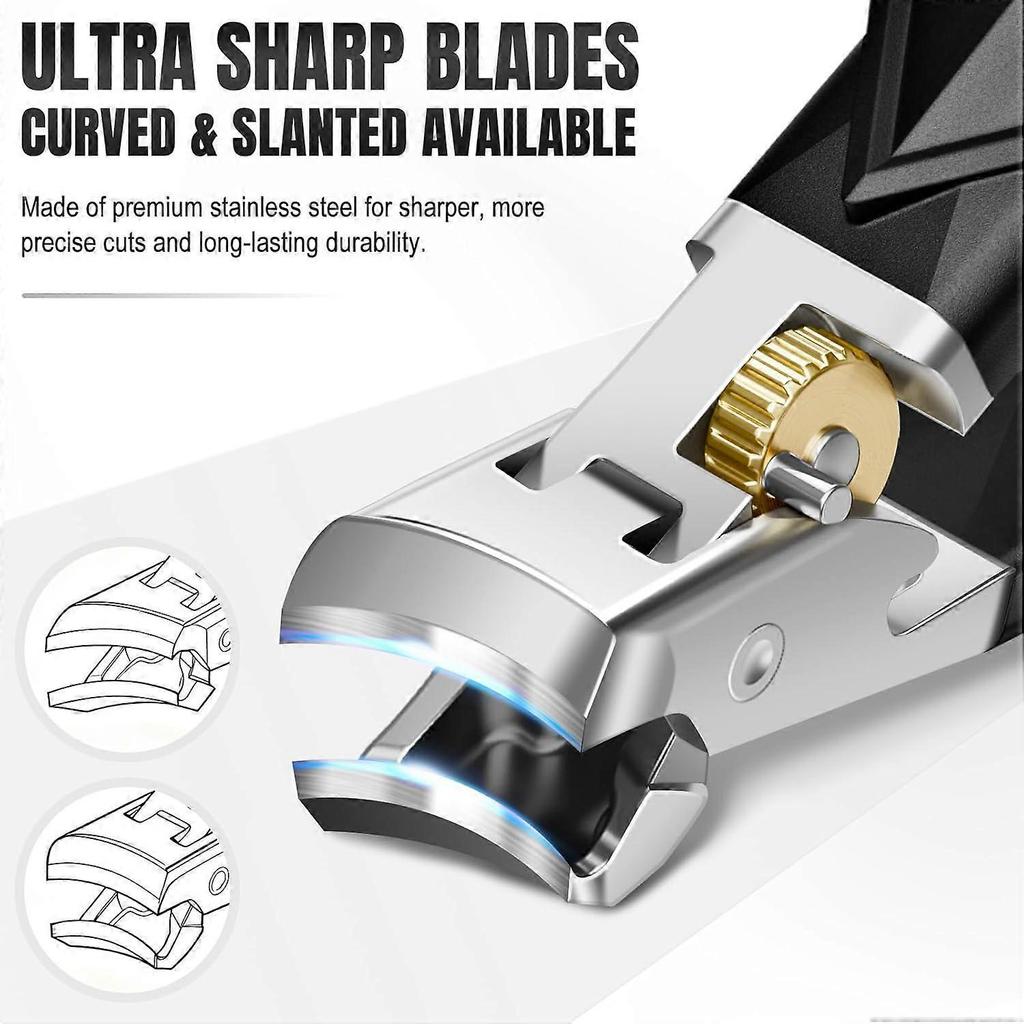 Toenail Clippers for Thick Toenails, Nail Clippers for Men with Wide Jaw Opening, Heavy Duty Ingrown Toe Nail Clippers with Long Handle for Seniors,