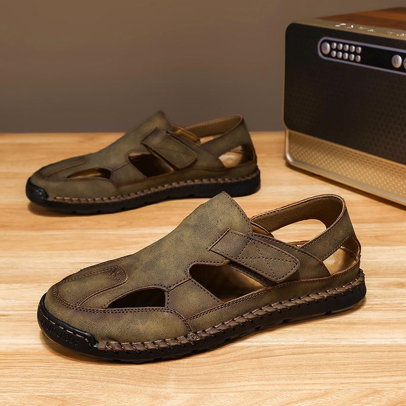 Summer New Large Size Men's Sandals 2026 New Classic Leather Men Shoes Men Fashion Beach Cool Sandals Outdoor Casual Male Shoes