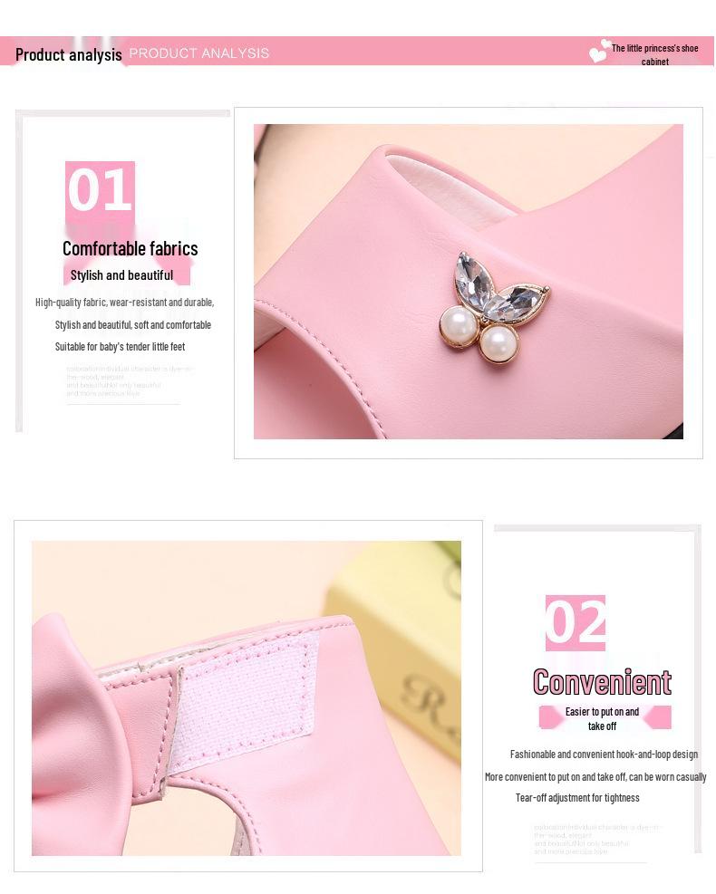 Girls' Summer Princess Sandals 2025 - Korean Style Roman Soft Sole for Middle & Big Kids