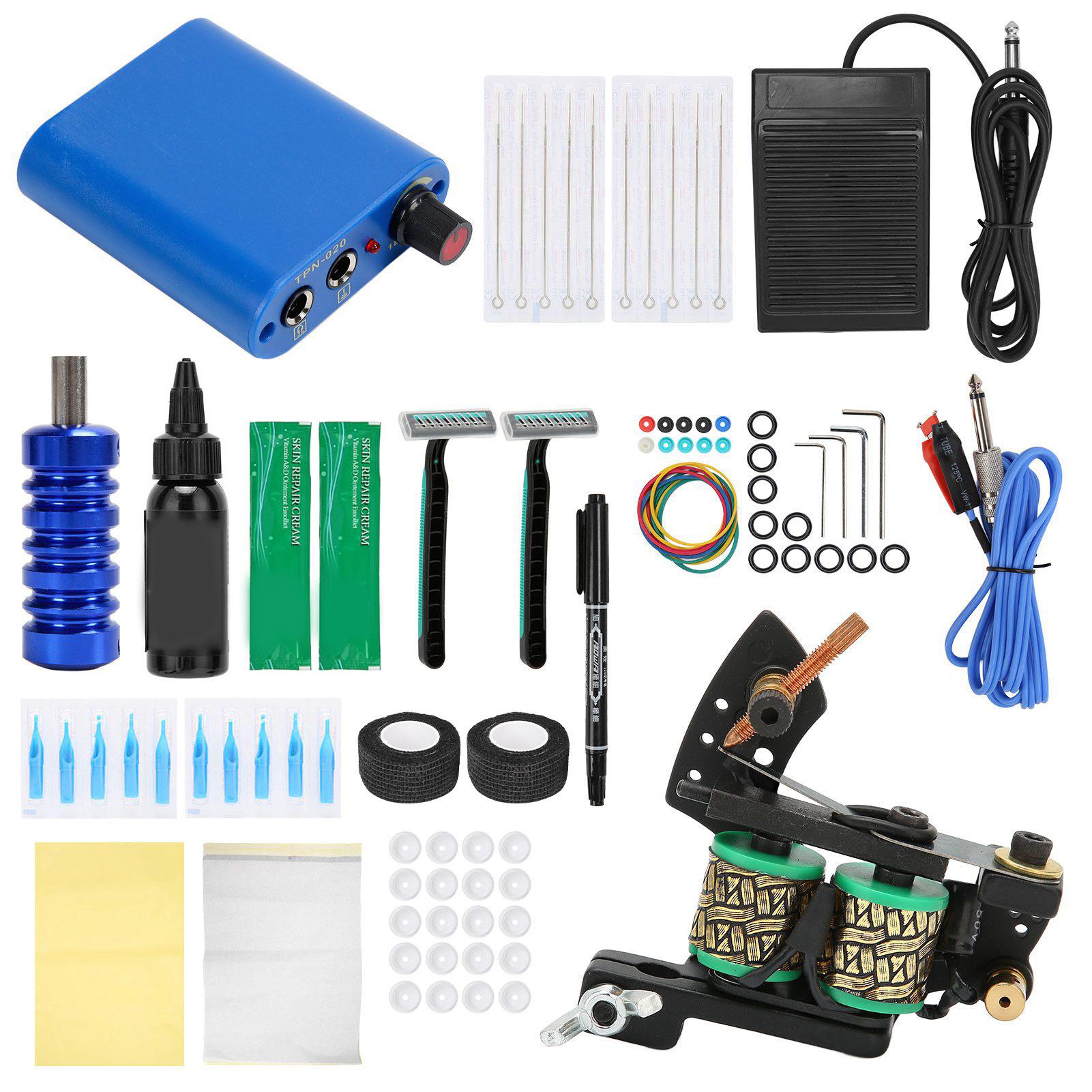 

Набор для татуировки с катушкой, блок питания, клип-шнур, игла для татуировки, набор для практики татуировок для начинающих US Plug