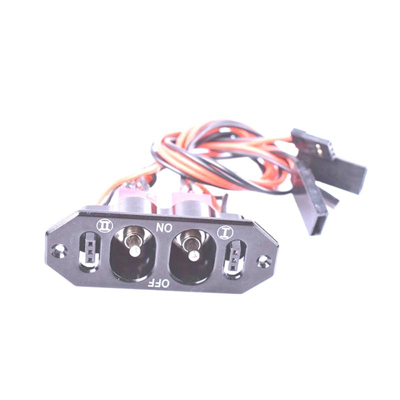 

AB34-RC Dual Heavy Duty Switch For Gas Planes Comes With Battery Charge Outlet Made Of CNC Aluminum In Anodized Black Color
