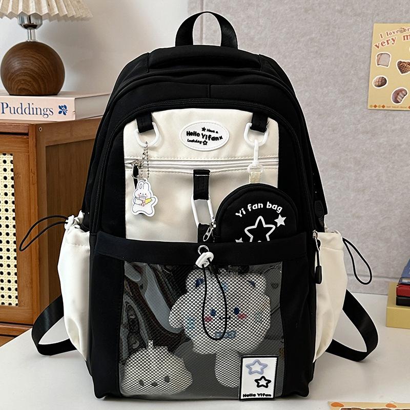 Children's schoolbag, elementary school students, junior high school girls, high-value two-piece set, high school backpack, fashion backpack