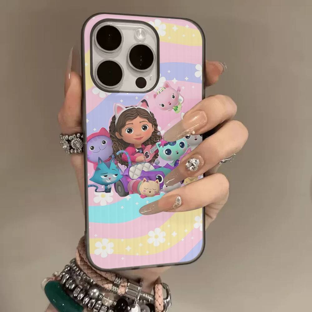 Cute G-Gabbys D-Dollhouses Soft Corrugated Phone Case For IPhone 11 12 13 14 15 16 17 Pro Max Plus Pro Shockproof Cover