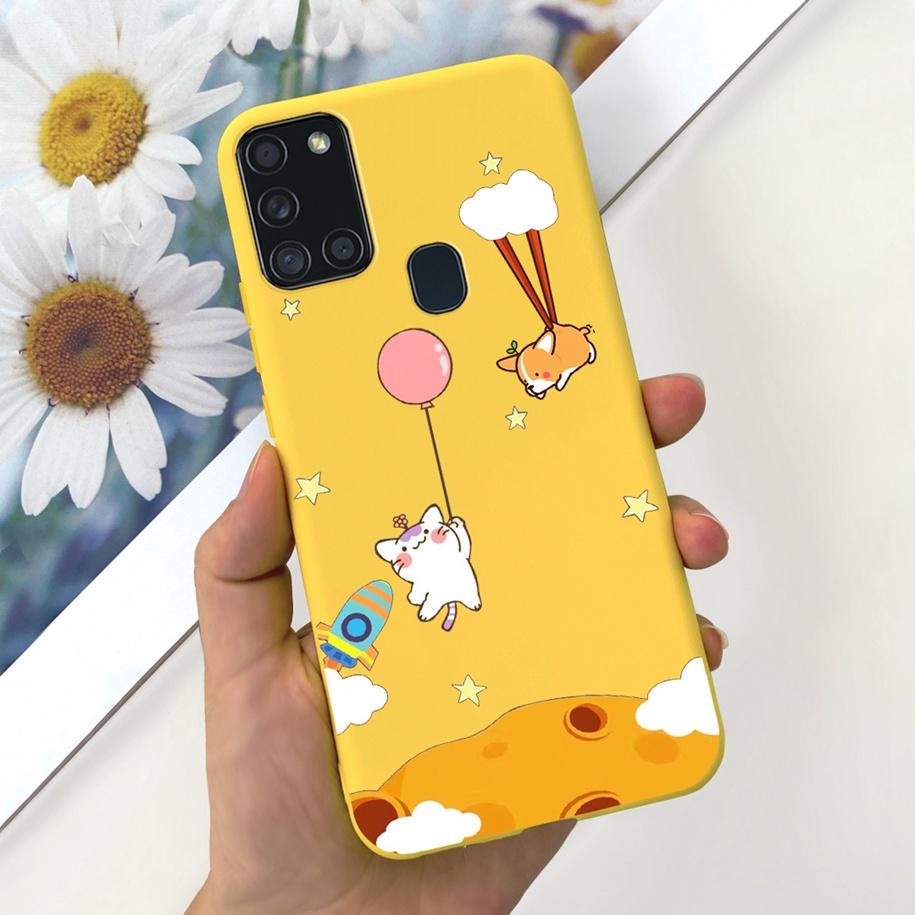 For Samsung A21S Case SM-A217F A 21S Back Cover Fashion Flower Cartoon TPU Soft Silicone Phone Case For Samsung Galaxy A21s Capa
