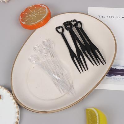 Lot de 100 mini fourchettes à fruits en plastique transparent, idéales pour la maison, les repas, les gâteaux et les fruits