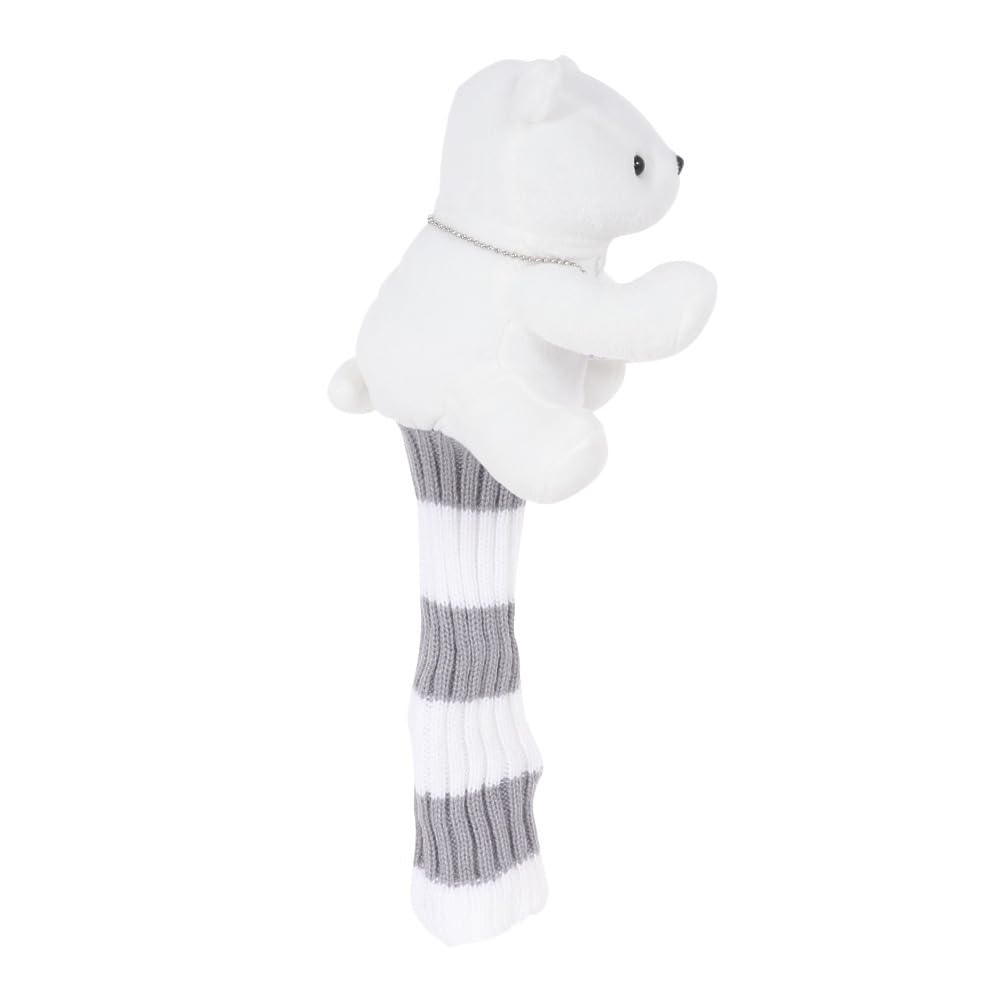 Callaway AM BEAR UT WHT SS 23 Headcover (for UT Clubs, with Club Number Tag and Interchangeable Club Numbers (3, 4, 5, 6, 7)) White, Women's