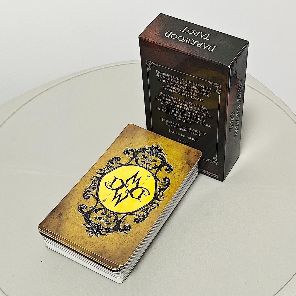 Dark Wood Tarot Deck In Russian Language 78 Pcs Cartoon Tarot Cards Based On Rider System 10.3*6cm