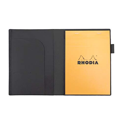 Rhodia No. 16 Size Genuine Leather Cover (Made In Japan) with One Notepad (Black)