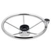 Stainless Steel Boat Steering Wheel with Black Polyurethane Foam 5-Spoke Non-Slip Anti-Sweat Marine Accessories