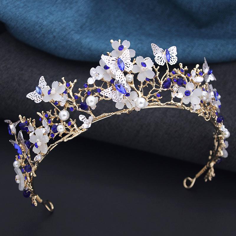 Luxury Wedding Crown Princess Tiaras and Crowns for Party Birthday Butterfly Tiara Hair Jewelry Bridal Dress Accessories