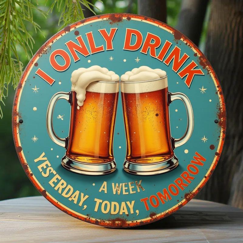 

2d Flat 20*20cm Wooden Plate, Only Drink Beer Three Days A Week Decoration Logo, Suitable for Homes, Laundry Rooms, Gyms, Cafes, Rooms, Terraces, Bars 20*20cm