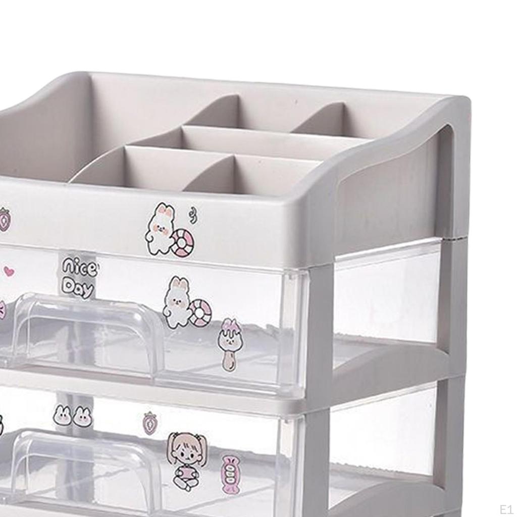 Makeup Desk Organizer with Drawers Display Case Brush Holder Rack Clear Sundries Storage Box for