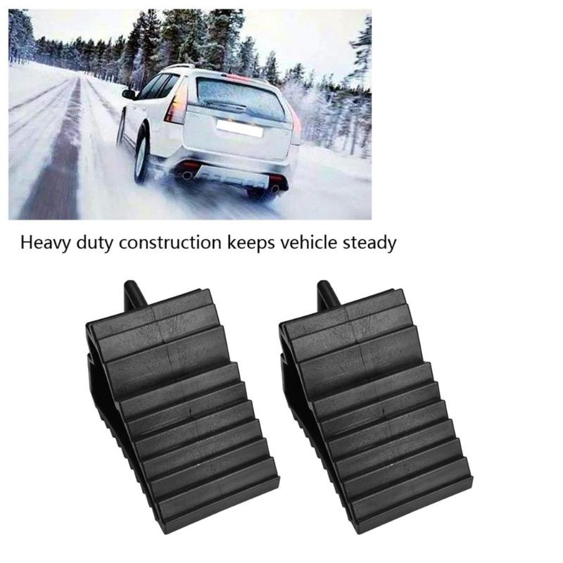 Solid Heavy Duty Plastic Wheel Chocks 2 Packs,Wheel Stoppers for Car, Travel Trailers, RVs and Truck, 8" by 4" by 4"