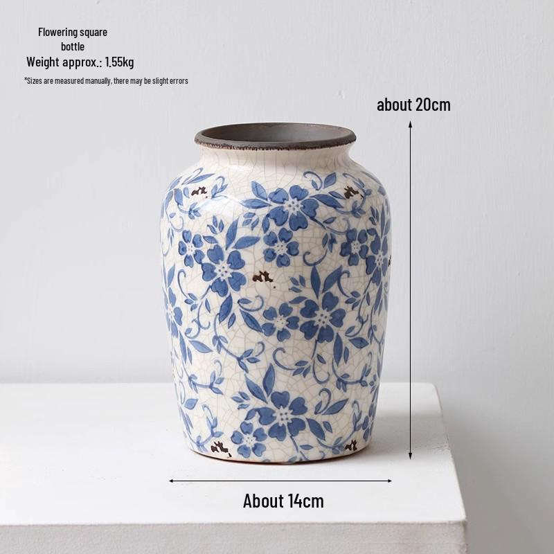 Chinese Blue and White Porcelain Ceramic Vase for Home Decor