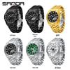 Sanda Octagonal Steel Band Multifunctional LED Light Watch for Men - TikTok Trendy Heartbeat Monitor Watch