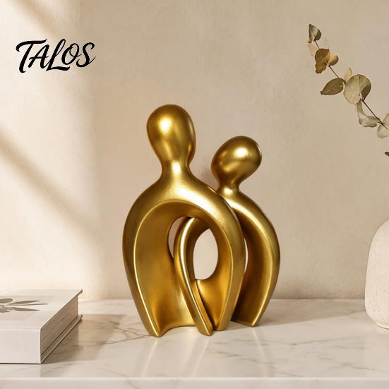 Luxury Resin Craftsmanship for Interior Decoration Abstract Couple Statue, Gold Figurine Home Decor, Modern Table Decorative Piece Housewarming