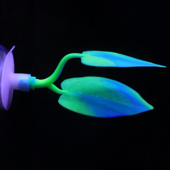 Fish Tank Leaf with Suction Cup Eco-friendly Vibrant Color Simple Installation Small Fish