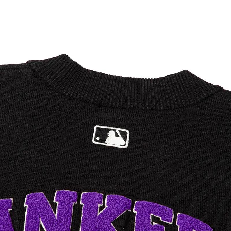 MLB Varsity Series New York Yankees Buchstabenmuster Langarm Strickoberteil Unisex Oberteile Schwarz 3AKCV0234-50BKS