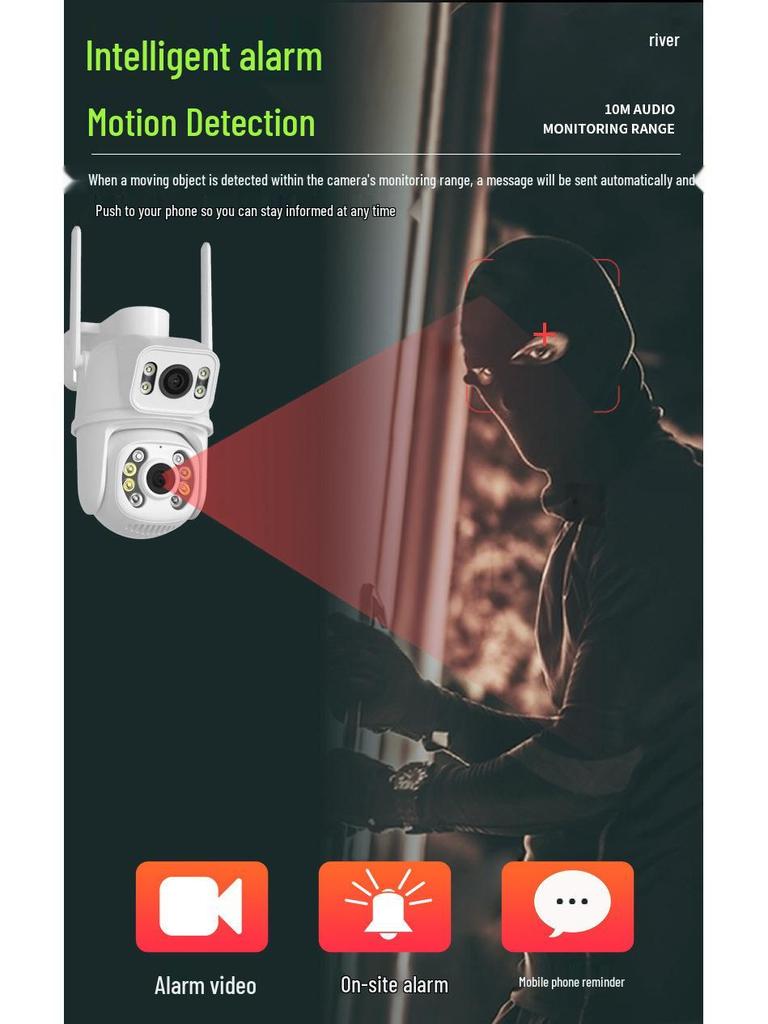 ICSEE Dual Lens 360° HD Night Vision Waterproof WiFi 4G Outdoor Surveillance Camera