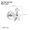 1PC Stainless Steel Star Moon Sun Stud Earrings For Women Simple Daily Wear Cartilage Piercing Earring Punk Unisex Rock Jewelry