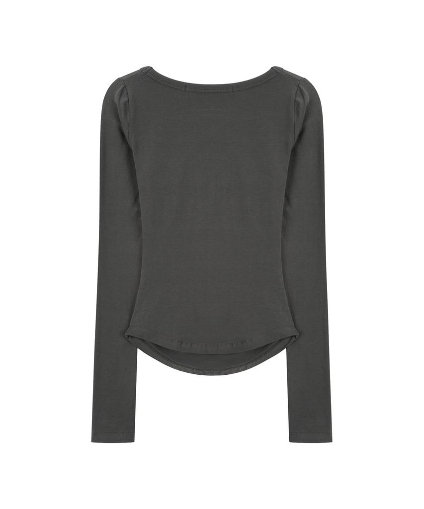 Sailpeulei Shirring Long Sleeve Tee / Charcoal