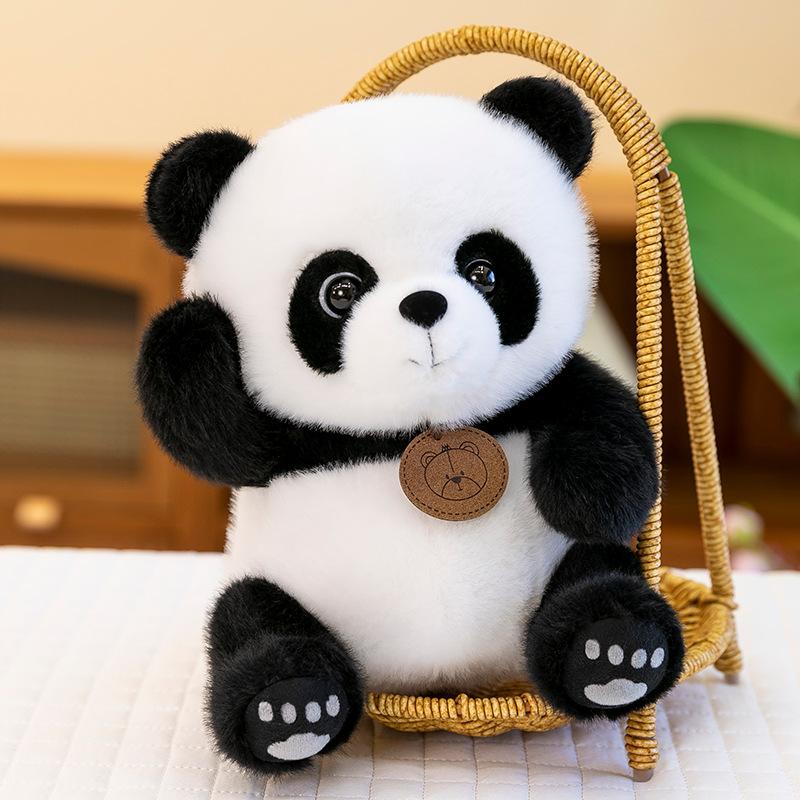 Cute Scarf Panda Plush Toy Children's Comfort Bear Pillow Claw Machine Activity Gift Ornament