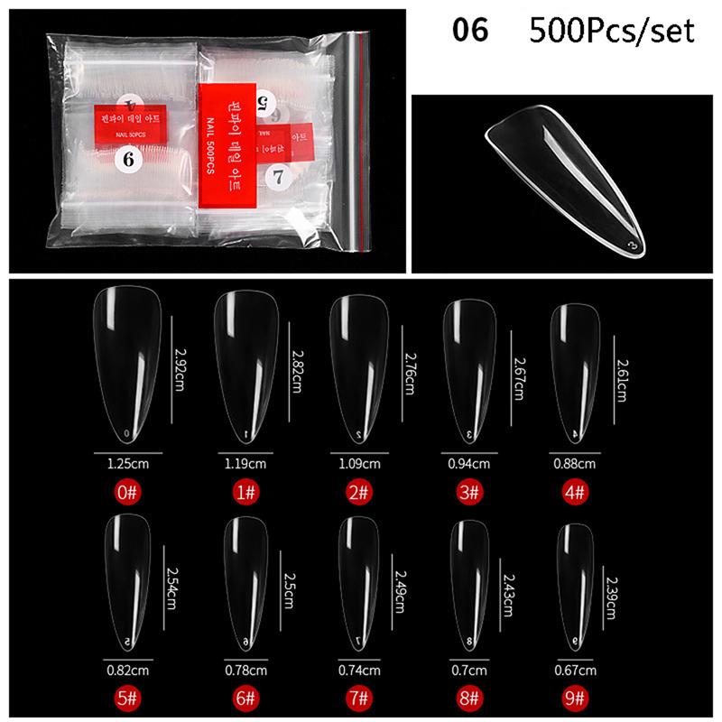 

500 шт. прозрачные французские накладные акриловые ногти, советы для дизайна ногтей, УФ-гель, инструменты для накладного маникюра