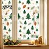 Window Decoration Decal Christmas Static Cling Xmas Tree Snowman Santa Hat Bell Reusable Cling Glass Sticker Removable for Holiday Party Sticker
