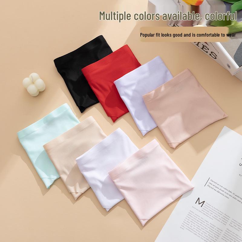 2025 Seamless Ice Silk Quick-Dry Triangle Panties - Women's Solid Color Spring Style Underwear