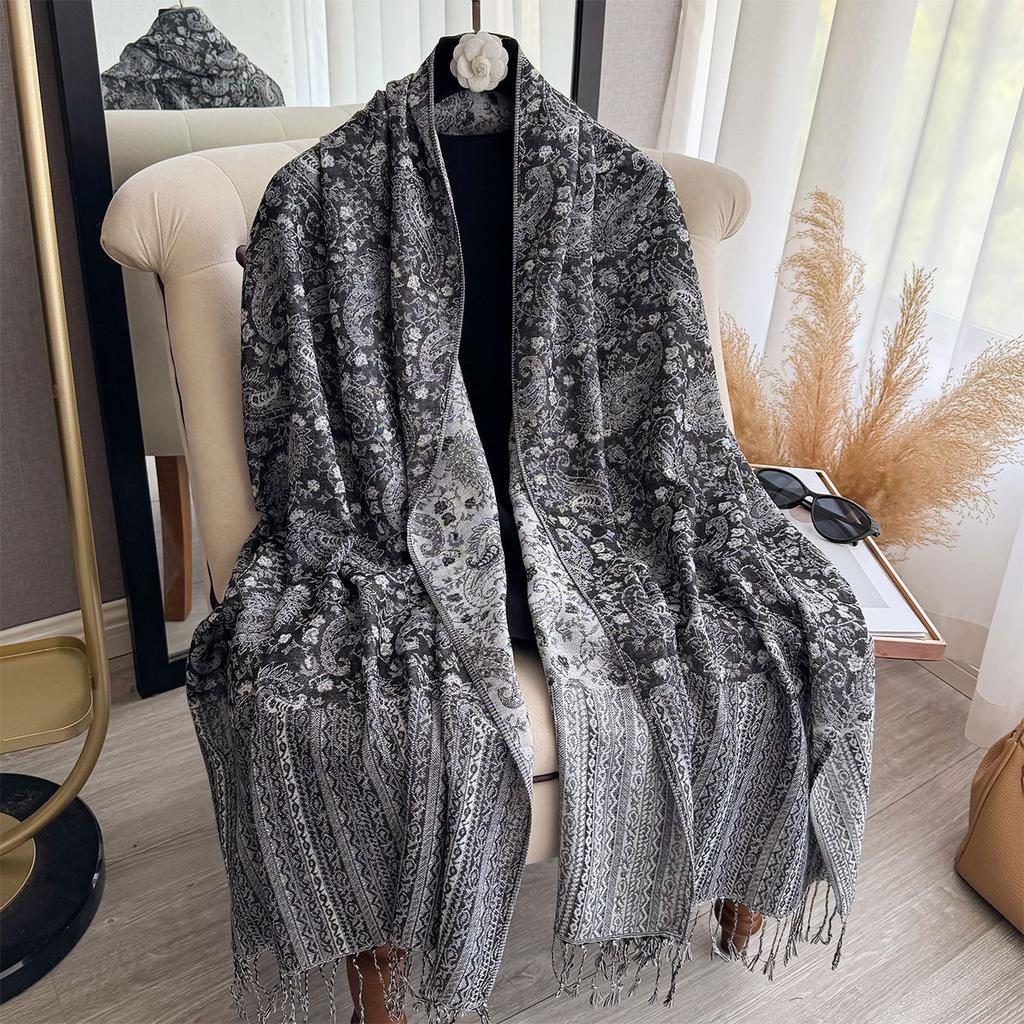 Damen Ethno-Stil Kaschu-Schal Imitation Kaschmir Schal Doppelzweck Reise Draußen Dekorschal